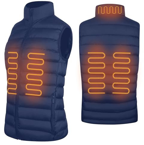 iN Heated Gilet with Smart Heating – Lightweight & Rechargeable Winter Jacket for Women & Men, Heated Jacket for Camping, Skiing, Motorcycle Fishing & Various Outdoor Activities - Navy Colour - (XL)