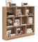 COSTWAY Bücherregal mit 10 Fächern, Standregal mit 3 Ebenen, Würfelregal, Büroregal, Aufbewahrungregal für Wohnzimmer, Schlafzimmer, Arbeitszimmer, Büro, 120 x 24 x 104 cm (Natur)