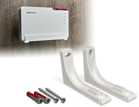 Supporto da parete adatto per router AVM FritzBox 5690 Pro, supporto per router a parete DSL Fritzbox, accessori da parete, con materiale di montaggio, montaggio a parete