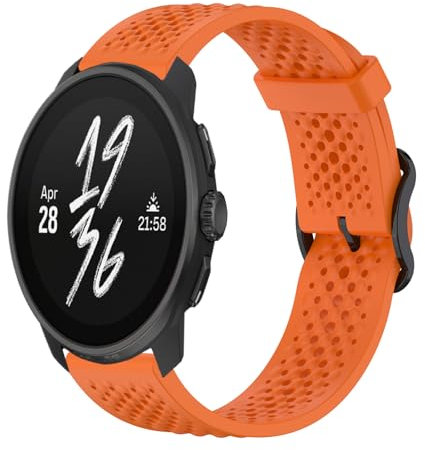 Gheper Bracelet compatible avec Suunto Race/Race S/Vertical /9 Peak Pro /9 Peak /5 Peak Smartwatch Accessoire Bracelet de rechange en silicone souple respirant 22 mm