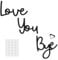 Love You Bye Wooden Sign, Modern Black Letter Wall Art for Hallway & Stairs, Double Sided Sticky Dots