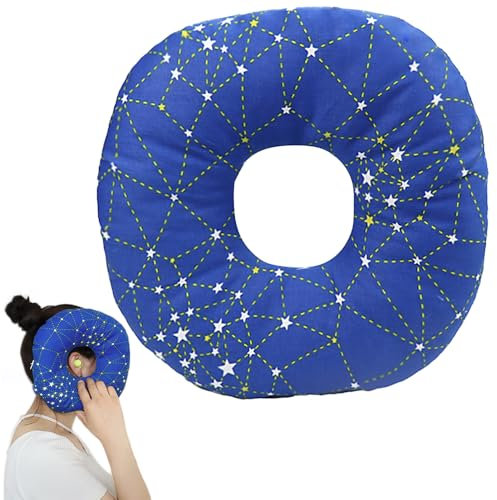 HIULLEN Piercing Kissen mit Loch,Donut Kissen für Ohr Gegen Ohrenschmerzen,Piercing Kissen Ohrkissen,Kopfkissen Sleepingring für Seitenschläfer zur Schmerzlinderung im Ohr Piercing Seitenschläfer blau