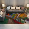 LANDERSION Waschbarer bunter Teppich Vintage Abstrakter Teppich Throw Rug rutschfeste Schlafzimmermatte Nicht verschüttender Innenbodenteppich für das Wohnzimmer 140x200cm