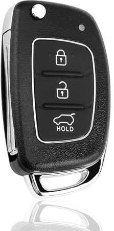 Hyundai Autoschlüssel Hülle für Hyundai i20, i30, ix20, ix35, Tucson, Santa Fe, Autoschlüssel Gehäuse, Ersatz Fernbedienung Gehäuse, ohne Elektronik oder Transponder, Einfacher Umbau