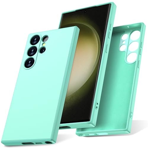 Watana for Samsung Galaxy S23 Ultra Case, Soft-Touch Silicone Phone Case, Shockproof, DustProof, Antiskid Full Body Armour Phone Cover with Microfiber Lining for samsung S23 Ultra,Mint Green