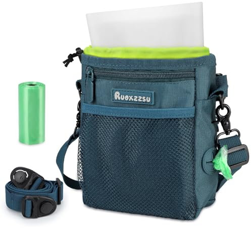 Ruoxzzsu Leckerlitasche für Hunde, Leckerlibeutel für Hunde, Tragbare Futterbeutel Hundetraining, Hände-freie Hundespaziergangstasche Snackbeutel mit Silikonbeutel