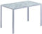 Table de salle à manger moderne en verre avec plateau effet marbre et pieds en métal 120 cm