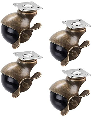GLEAVI 4stücke Möbelrollen Universalrollen Vintage Messing Für Schwere Möbel Haushaltszubehör Drehung Und Kugellager Für Stühle Schränke Tische Möbelräder