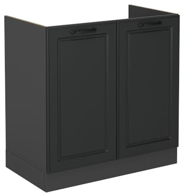 Vicco Spülenunterschrank R-Line, Anthrazit Landhaus, 80 cm ohne Arbeitsplatte