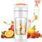 600 ML Blender portable, Mixeur portable pour smoothie, 20000 TR/min Puissant Mixeur Smoothie avec 4 Lames, Mini Mixeur avec Couvercle de Voyage pour Cuisine, Salle de Sport, Bureau (Blanc)