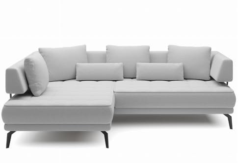 Friderik Giotto Ecksofa elektrisch verstellbare Sitztiefe 242 cm Elfenbein (Loop 16, Links)