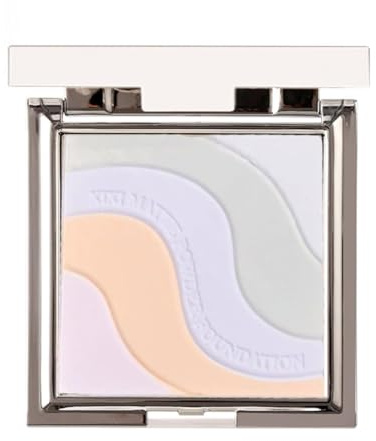 KARLOR 5-IN-1 - Polvere di fissaggio compatta, opacizzante, per correzione del colore, per il viso, per il trucco, compatta, leggera, per riparazioni, fissaggio con specchio (01#, 5 in 1)
