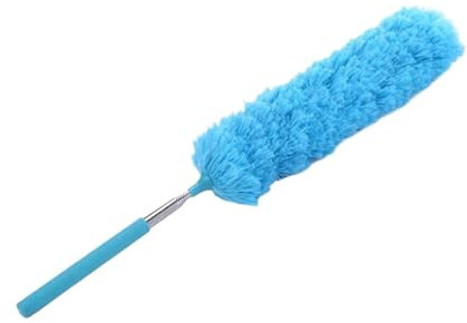 Duster - Spolverino telescopico flessibile in acciaio inox per la pulizia della casa, colore: blu scuro