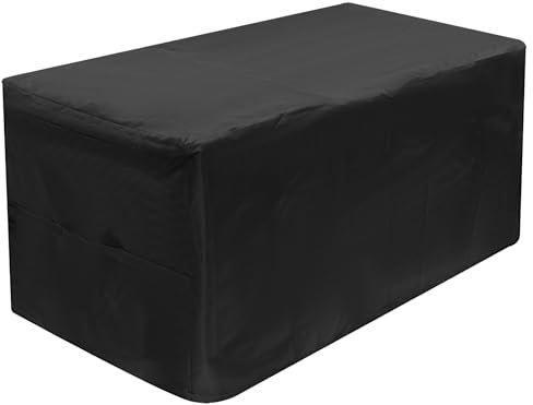 MENIBBLER Deck Box Cover, Waterproof Sturdy Rectangular Storage Bench Cover, Different models Portable Outdoor Storage Box Protector Set for Outside Use(Black,L)
