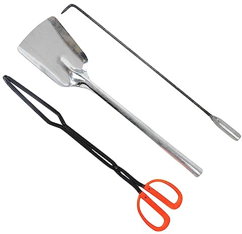 VICASKY Holzkohle Schaufel Bbq Grill Werkzeug Mit Brennholzzange Lange Klammer Für Outdoor Grillen Und Kamin Nutzung Robust Und Leicht Zu Tragen