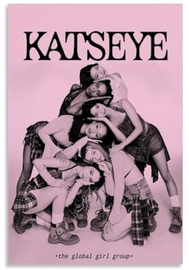 Gufatoo Vintage Katseye Poster Music Group Für Zimmer, Ästhetische Leinwand-Wandkunst, Schlafzimmer-Dekor Posters 16x24inch(40x60cm)