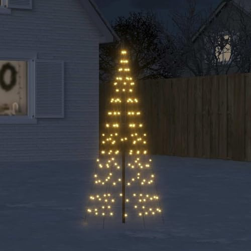 Generisch Leuchtbaum, Weihnachtsbaum mit leuchtenden Effekten, Stabiler Metallaufbau, für Garten, Terrasse und Innenräume (Warmwhite, 180cm)