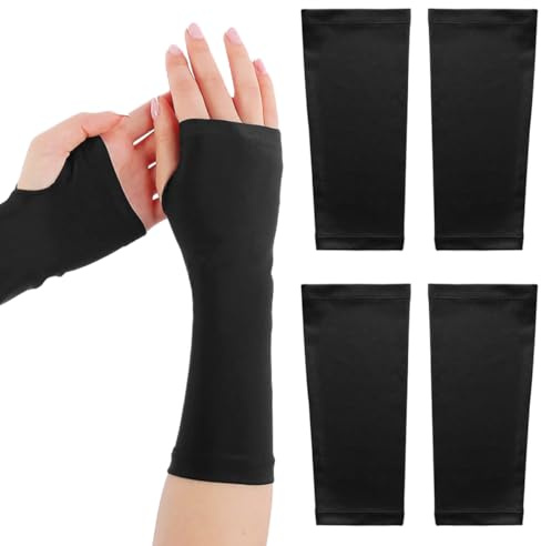 4 Piezas Protector Escayola Brazo Funda,Fundas Elásticas para Brazo de Yeso | Protector de Yeso Protección, Corto Fundas Protectoras para Brazo, Antideslizante, Transpirable, para Adultos, Niños, Negro