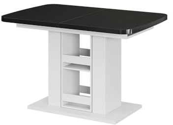 Vicco Esstisch Fenaro, Schwarz/Weiß, 120-160 x 80 cm | ausziehbar mit Synchronauszug für variable Tischlänge
