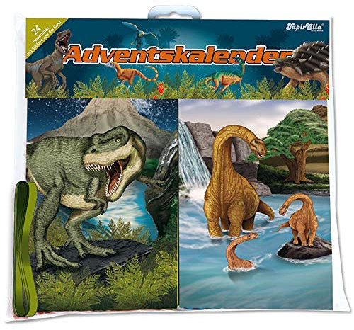Dinosaurier * Adventskalender zum Selberbefüllen * mit 24 Papiertüten + 24 Zahlensticker + 4m Hängeband von Lutz Mauder // Geschenk Advent Weihnachten Kalender Überraschung Dino T-Rex