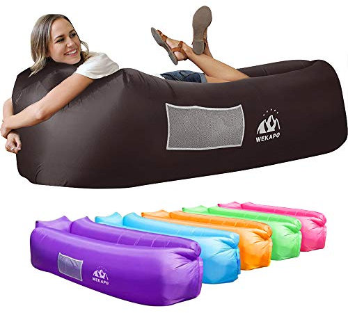 WEKAPO Inflatable Lounger Air Sofa Hammock-Portable,Water Proof& Anti-Air Leaking Design-Ideal Couch for Backyard Lakeside Beach Traveling Camping Picnics & Music Festivals Camping Compression Sacks