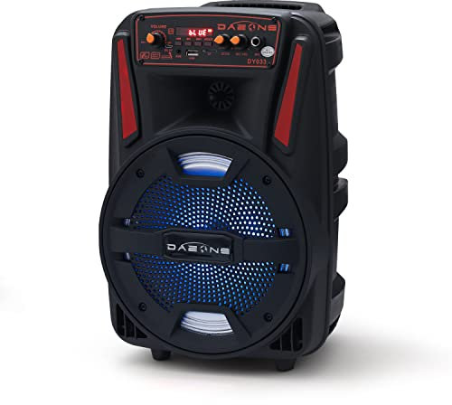 Portable PA System Speaker 8 Powerful Karaoke Machine Loud Bluetooth Speaker with LED Light, Rechargeable Battery, Supports USB/TF/AUX/FM, Ideal for Home Karaoke Party, Wedding, Speech, Conference
