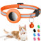 Airtag Katzenhalsband, Integriertes Katzenhalsband Airtag mit AirTag Halter und Glocke,Reflektierendes Katzenhalsband mit abbrechbarer Sicherheitsschnalle für Kätzchen Welpen