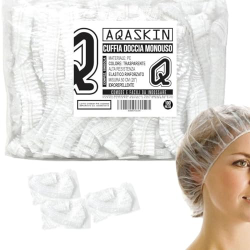 Cuffie Doccia Monouso - SCONTI QUANTITÁ - CONFEZIONETE SINGOLARMENTE - cuffie monouso in PE - Cuffiette da Doccia - ideali per doccia di Hotel, Spa, Parrucchiere (Ø50cm - 1000 pz)
