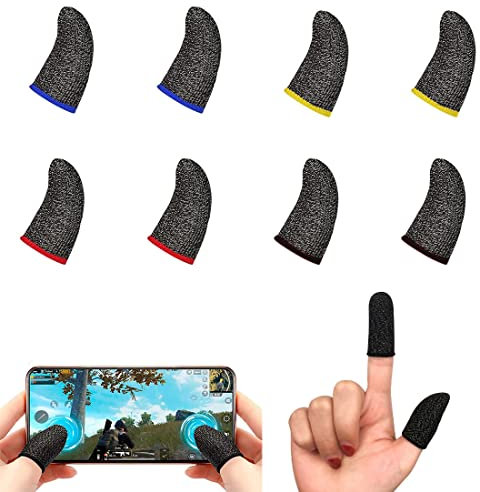 4 Paare Handy-Gaming Finger Sleeve PUBG Fingerabdeckung Schweißfest rutschfest Gaming-Daumenhülle für Touchscreen-Spiele