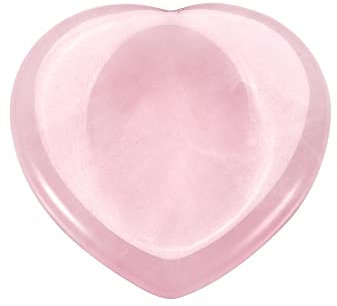 CrystalTears Rose Quartz Crystal Worry Stone Heart Shape Healing Crystals Thumb Worry Stone Polished Pocket Palm Stone for Anxiety Stress Relief Meditation Reiki Healing