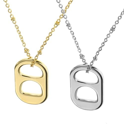 USHOBE 2pcs Women Soda Bottle Cap Necklaces Can Pull Ring Necklaces Pendant Necklaces