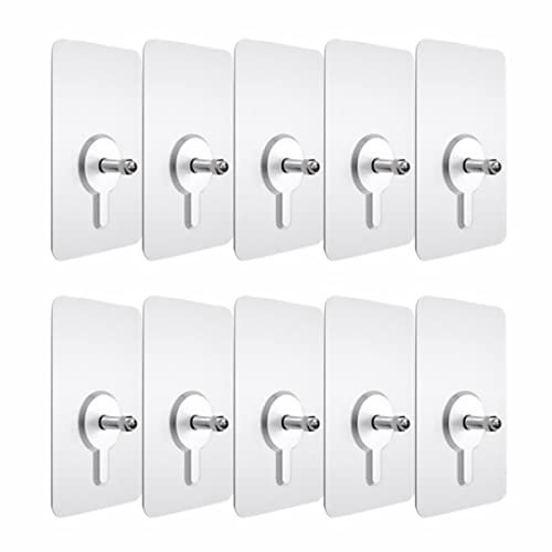 Housoutil 10stücke Nahtloser Haken Wandhaken Spurloser Haken Für Oberflächen Acrylnägel Mit Schrauben Für Schlüssel Regenschirme Kleidung Bilderrahmen Wanddekorationen Massivholzwände