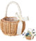 Sctmda Geflochtener Blumenkorb Streukorb Rattankorb Wicker ​Rattan Basket Hochzeit Streukorb Blumenmädchen Körbchen Obstkorb Weidenkorb Geflochtener Korb Blumenkorb für Hochzeit Garten Deko 1 Stücke
