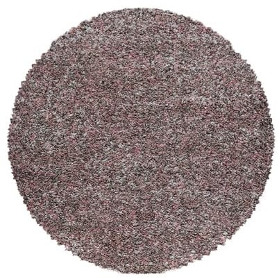 HomebyHome Teppich Rund Shaggy 200 cm Rund - Hochflor Runder Teppich Mehrfarbig Rosa Extra Weich und Flauschig - Langflor Teppiche für Wohnzimmer, Schlafzimmer, Küche, Flur - Carpet, Halı, Kilim