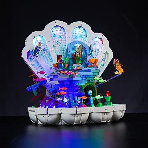 LocoLee Led Licht Set Kompatibel mit Lego Arielles königliche Muschel, Led Beleuchtungs Set Compatible with Lego 43225 Little Mermaid Royal Clamshell - Nur Lichter Set, Kein Modell (Standard Version)