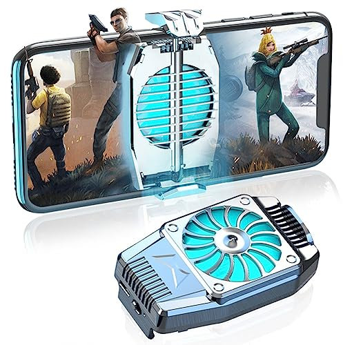 Portable Mobile Phone Cooling Fan, Hilloly Phone Cooler Radiator, Mobile Phone Refrigeration Radiator Cell Phone Cooler Quickly Cooling Games Live Artifact Compatible with All Mobile Phones 4-7 inch