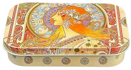 Pillendose, Bonbondose FridolinEdition - Metall - Art Nouveau, Zodiak - Maße: 10 × 2 × 6,2 cm