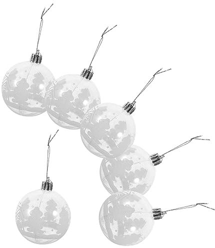 Abaodam 6st Weihnachtskugel Dekoration Befüllbare Kugel-hängedekoration Christbaumschmuck Leere Plastikkugeln Weihnachtsdekorationen Klare Ornamentkugeln Christbaumkugel Der Baum Acryl