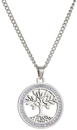 kkjoy Collier de L'arbre de Vie en Acier Inoxydable Collier Pendentif de L'arbre de Vie de la Famille Bijoux d'Inspiration Nature Cadeaux Spirituels pour Femmes Hommes