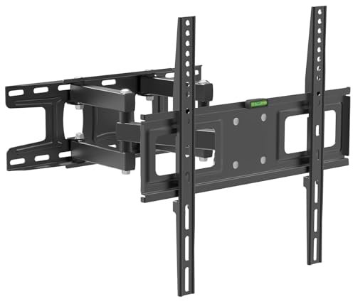 Soporte de Pared para TV Televisor Giratorio inclinable Pantallas Planos y Curvos de 26-65 Pulgadas, Universal Montaje con Doble Brazo 40kg, MAX VESA 400x400mm