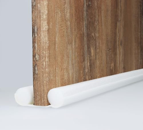 Zugluftstopper für Türen - Doppelseitige Türdichtung, ca. 94cm (Weiß 2 Stück) Türbodendichtung & Windstopper - Effektive Türisolierung gegen Zugluft und Lärm - durchgängig