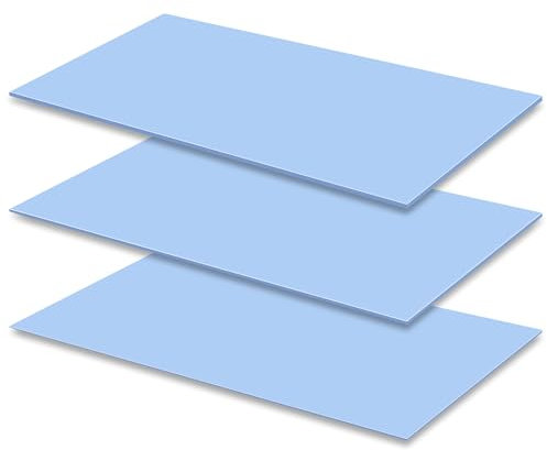 VooGenzek 3 PCS 200 x 100 mm Silicone Thermal Pad, Thickness 0.5/1/1.5 mm with 6.0 W/mk Thermal Conductivity, Reusable Thermal Conductive Silicone Pad, for SSD CPU GPU LED IC Chipset Cooling