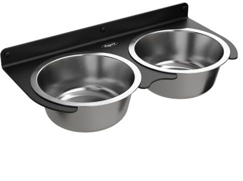 Wall Mounted Floating Shelf for 2qt Dog Bowls - Heavy Duty, Easy Installation, Made in USA, Ideal for Food & Water Bowl Storage