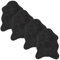 Astra Hochwertiger Kunstfell Teppich flauschig - Teppich Wohnzimmer - Hochflorteppich Lammfell Schaffell Accessoire - Dekofell 4er Set schwarz 40 x 60 cm