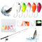 5 Stück Forellenköder Spoons Forelle Forellen Spoon Set Forellen Spinner Spoon Forelle Set Forellenköder Set Einzelhaken Paillettenköder Blinker Angeln Set Realistische Forellenköder für Lachs, Barsch