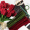 Pfeifenreiniger Blumen Kit mit 150 Pcs Pfeifenputzer Bunt in 2 Farben(Burgundisch,Grün),8 Blumendraht Grün,Kreppband,Blumenpapier und Geschenkband