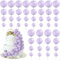 BOUBONI 48 Pcs Balls Cake Topper Decorations Balloon Cupcake Toppers Foam Cake Topper Balls Cake Balls Decorations for Birthday Party Wedding (Light Purple)