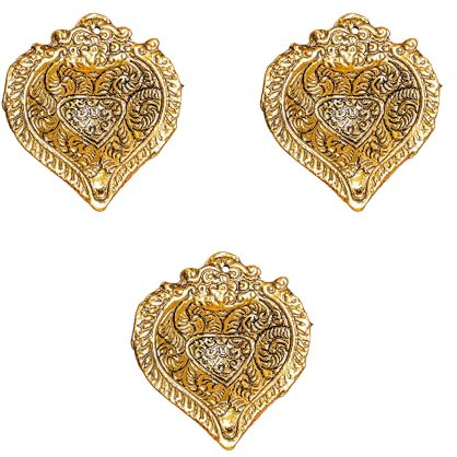 Wonder Care Metal Gold Oil Lamps for Diwali Decorations for Home Diya | Diwali for Pooja ,Return Gift for Friends, Family Indian Diya lamp 3 Piece Set