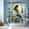 JINGYOU Rideau Douche 150x180,Rideau de Douche Lavable en Machine Rideau Douche Tissus Lavable Rideau Baignoire pour Salle de Bain Domicile Baignoire Famille Hôtel,Meerjungfrau(150x180cm)