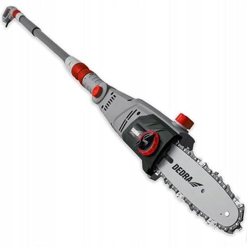 Motosega elettrica DEDRA DED8699 2,85 m con braccio telescopico, 750 W, 8, velocità della catena efficiente: 11 m/s, sistema senza attrezzi per serrare la catena, angolo di testa regolabile +/-30°